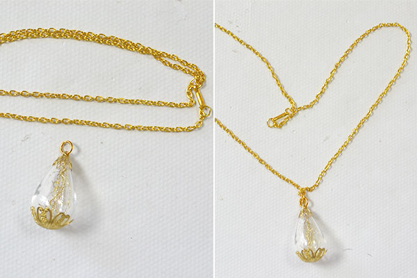 Necklace Making for Beginners – Instructions on a Long Gold Chain Necklace with Pendent (4)